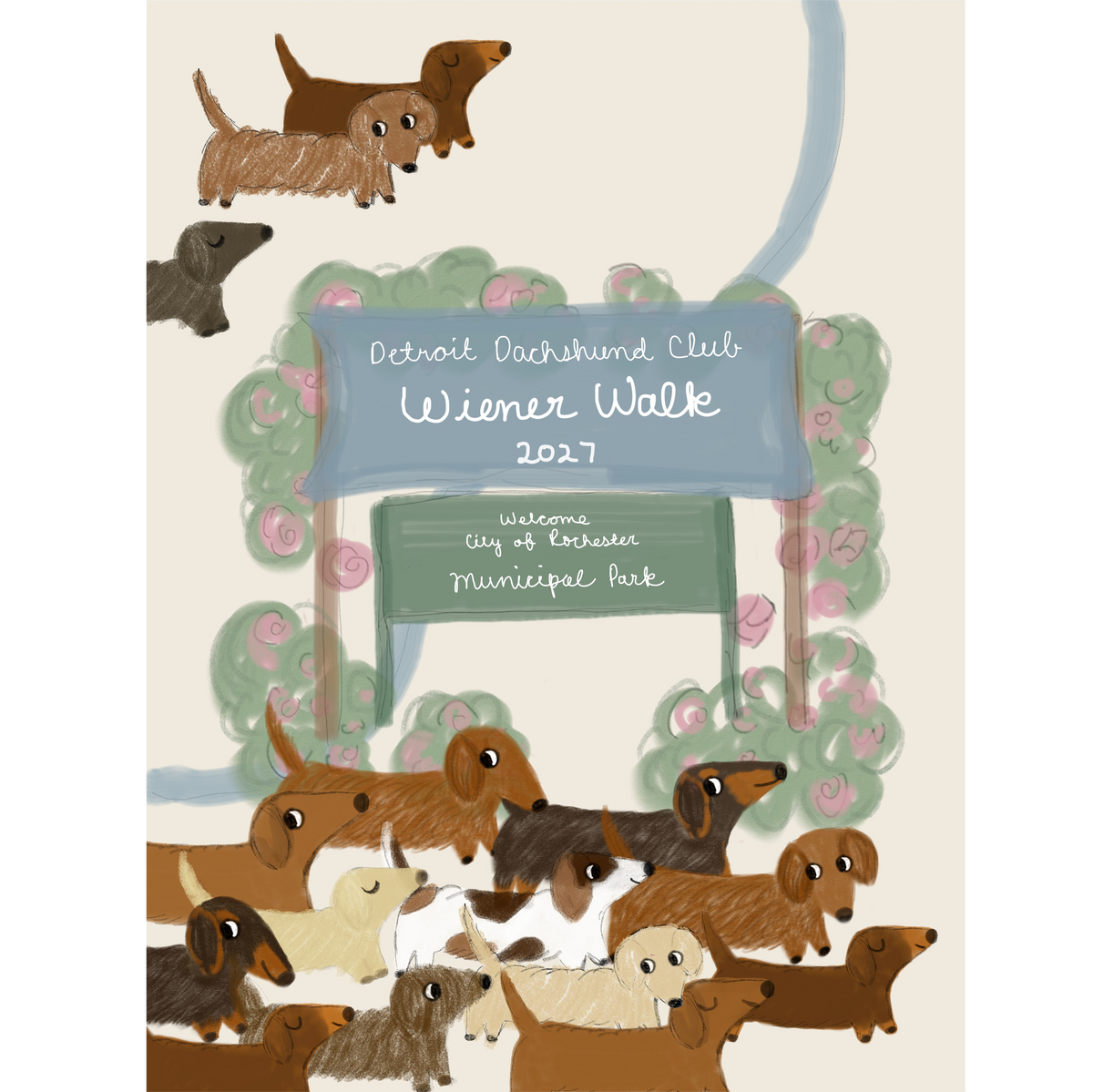 Detroit Dachshund Club Wiener Walk 2027 Poster Design