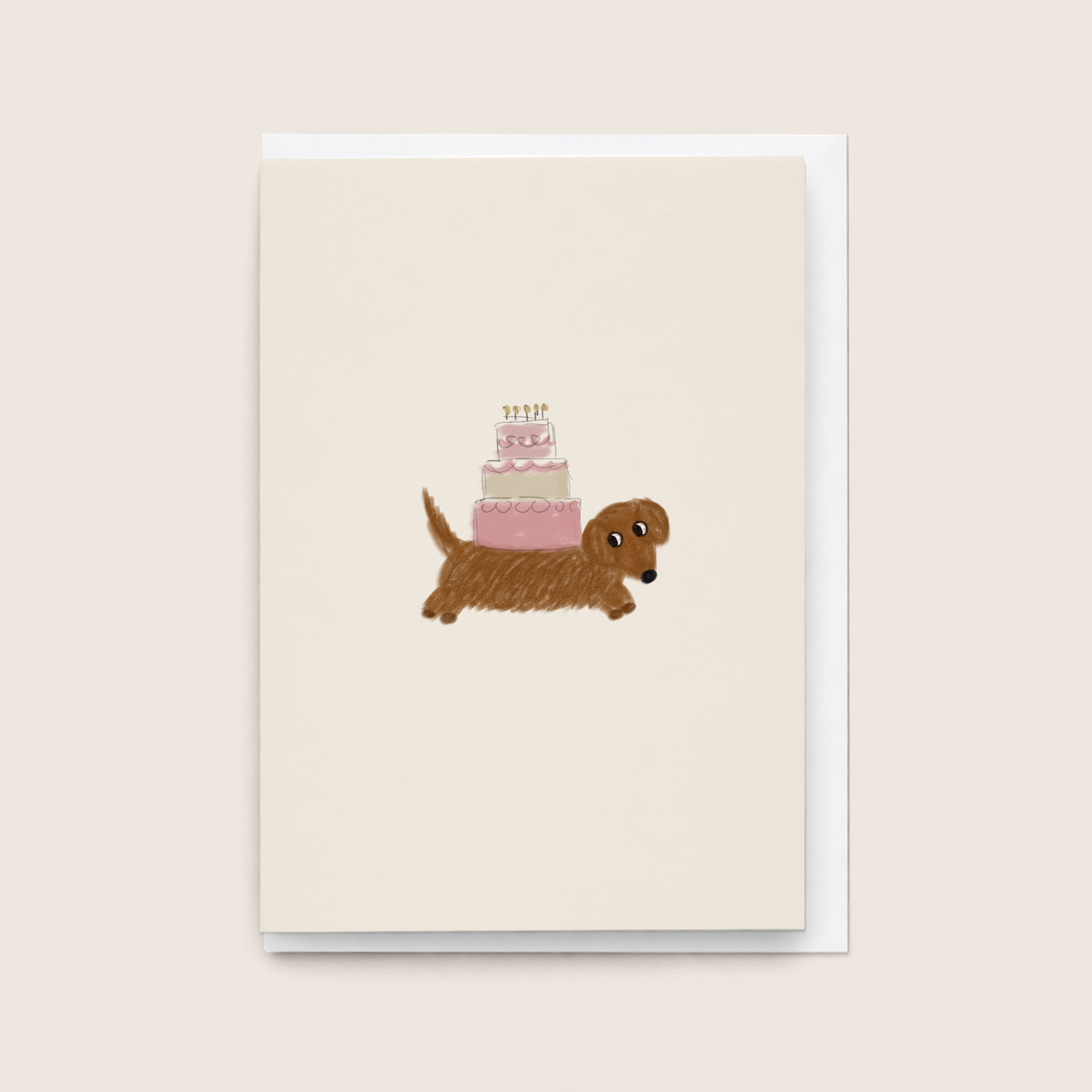 'Birthday Cake Doxie' Card