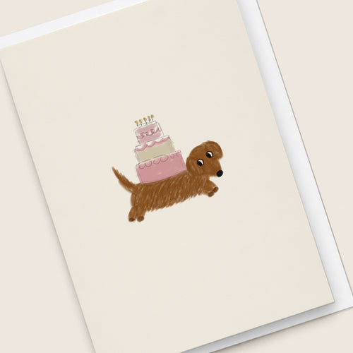 'Birthday Cake Doxie' Card
