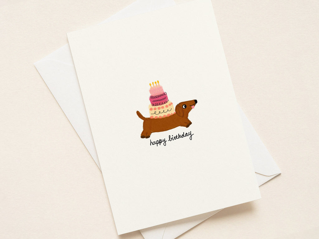 "Happy Birthday Cake Doxie” Birthday Card