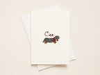 "Ciao” Greeting Card - Black and Tan Doxie