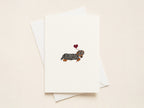 “Puppy Love” Valentine's Cards - Black and Tan Doxie