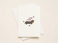 "Woof Woof” Greeting Cards - Black and Tan Doxie