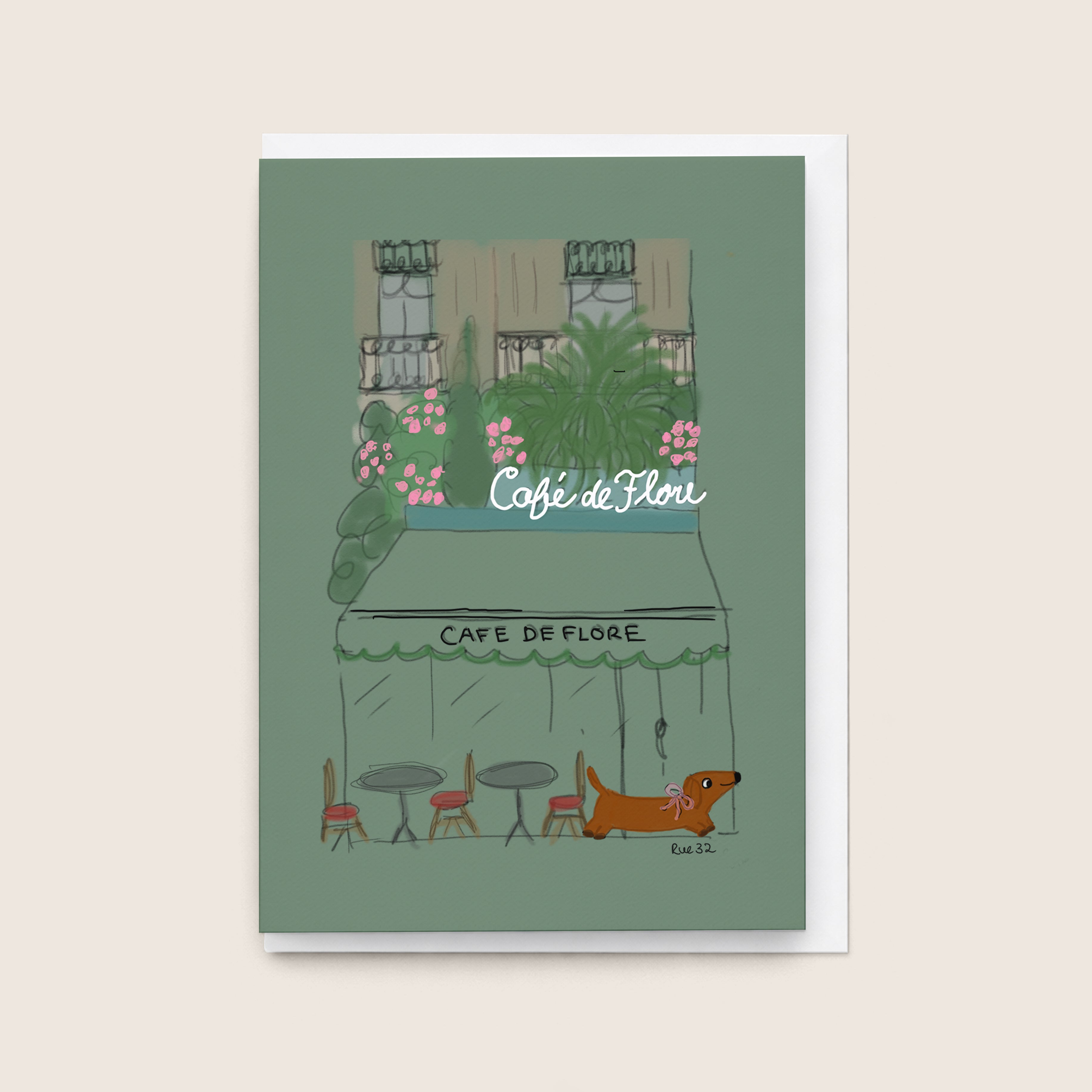 "Café de Flore” Greeting Cards