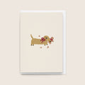'Naughty Sausage' Christmas Card (Cream)