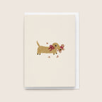 'Naughty Sausage' Christmas Card (Brown)