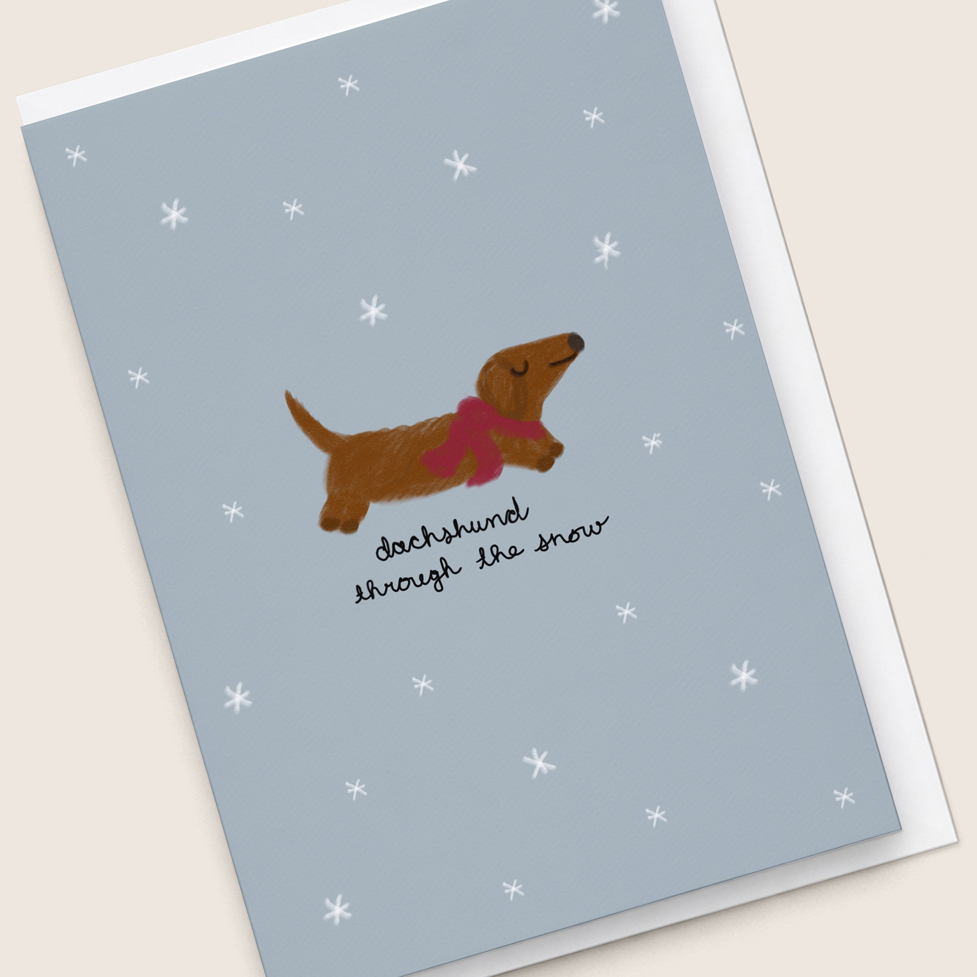 'Dachshund Through the Snow' Christmas Card