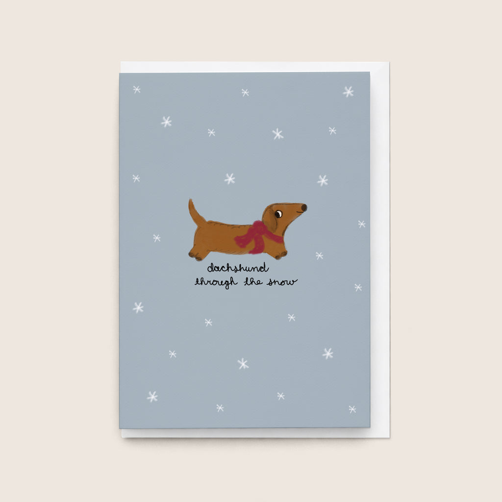 'Dachshund Through the Snow' Christmas Card