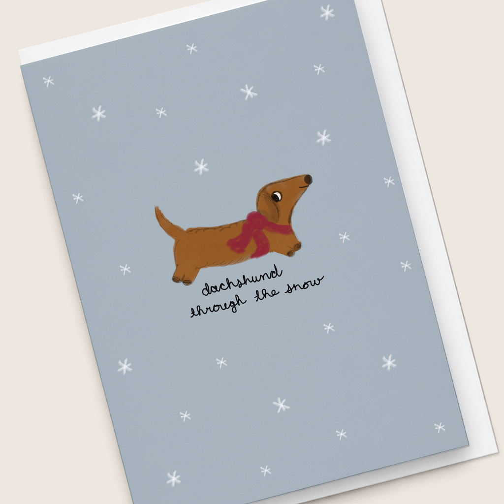 'Dachshund Through the Snow' Christmas Card