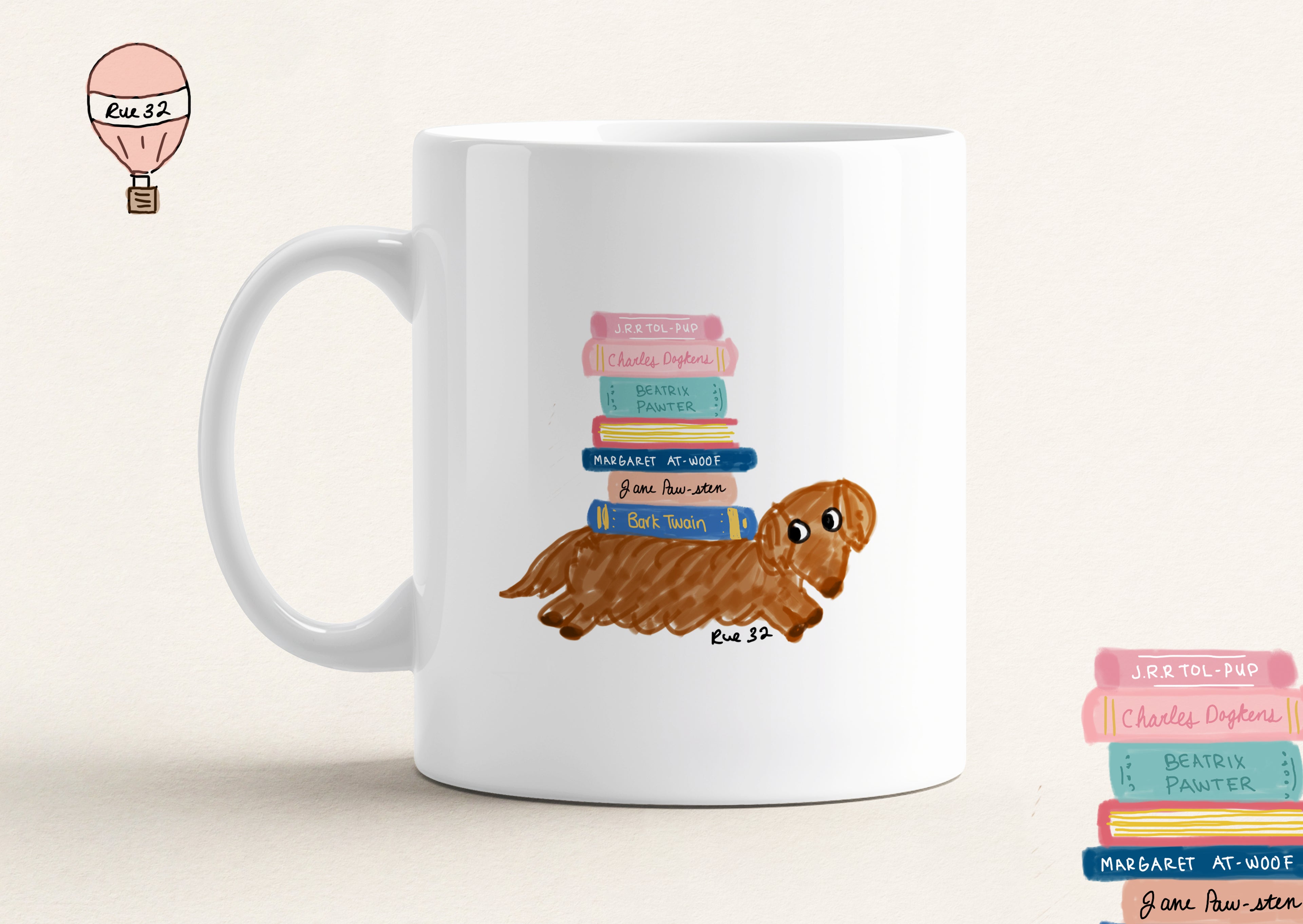 "Doxie Book Club” Ceramic Mug