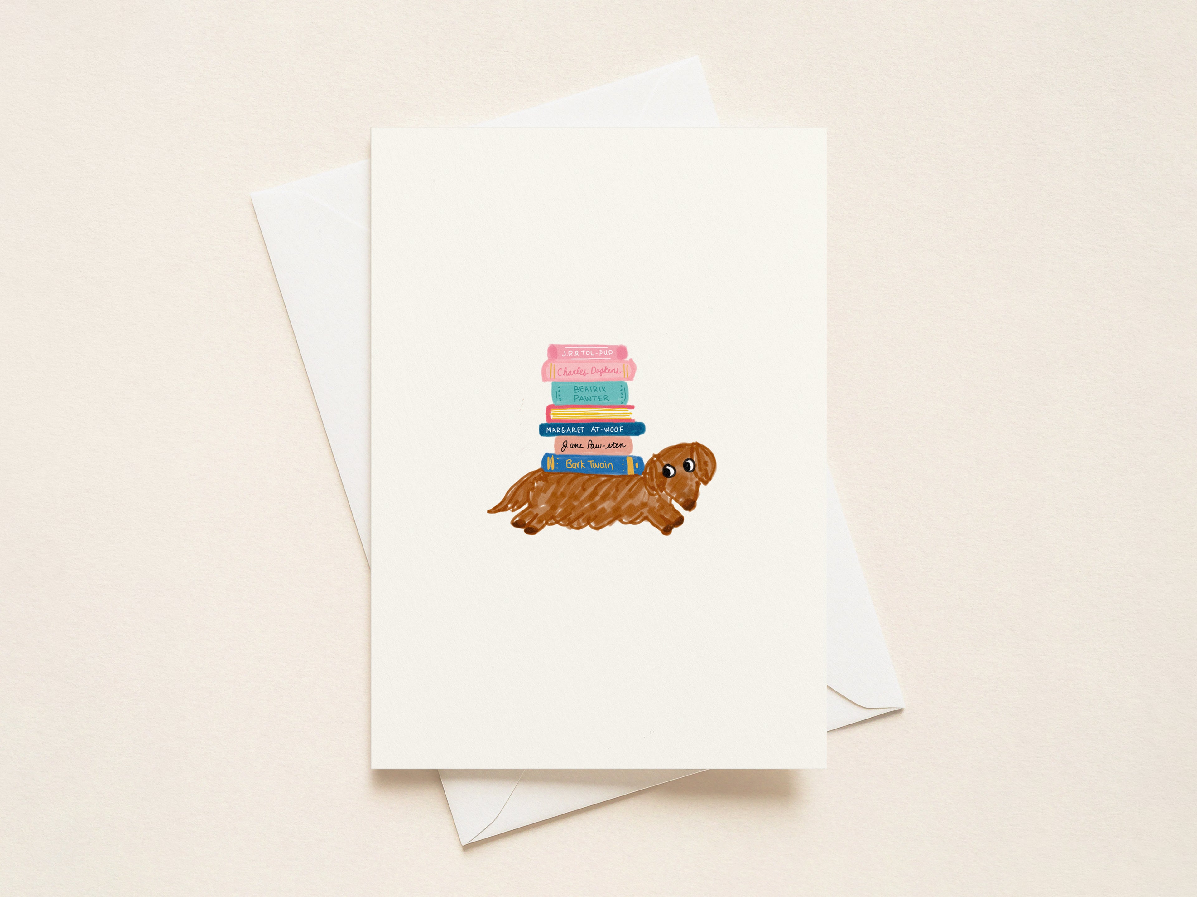 "Doxie Book Club” Greeting Cards