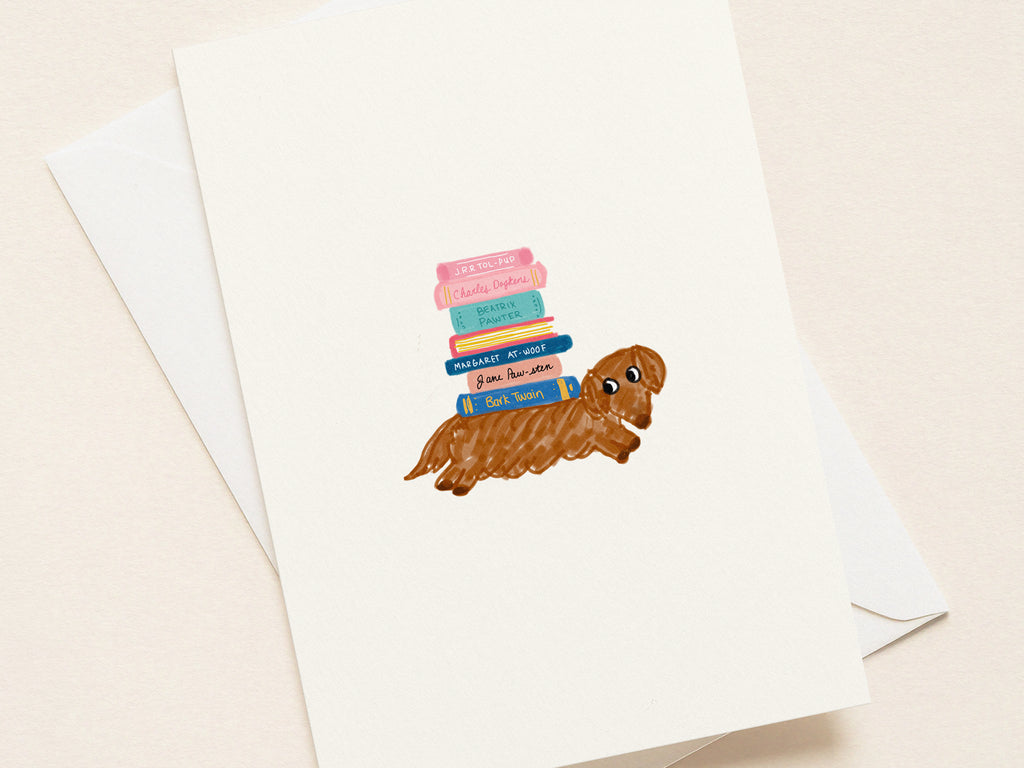 "Doxie Book Club” Greeting Card