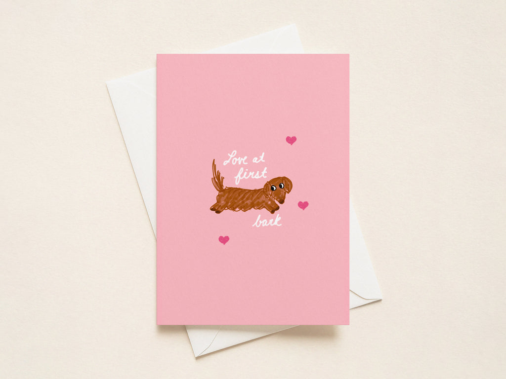 "Love at First Bark” Greeting Card