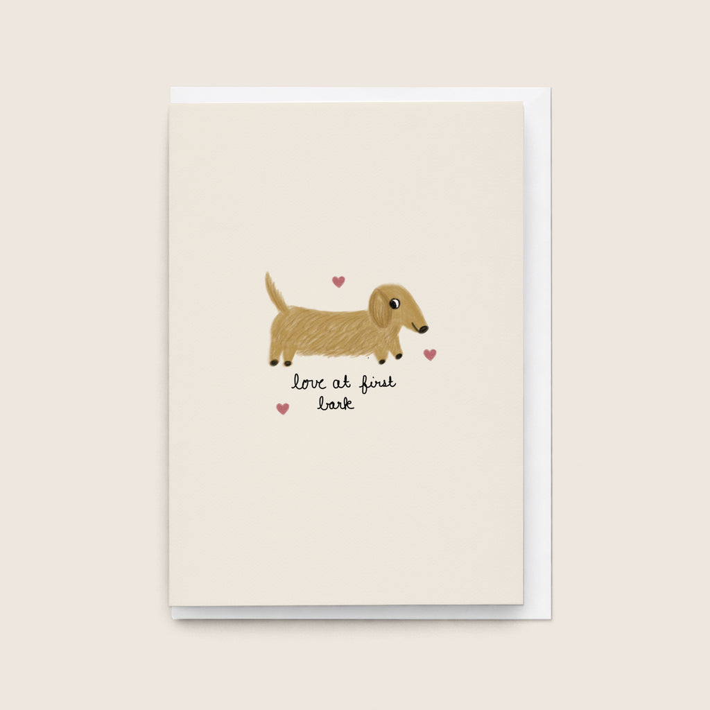 'Love at First Bark' Card (Cream)