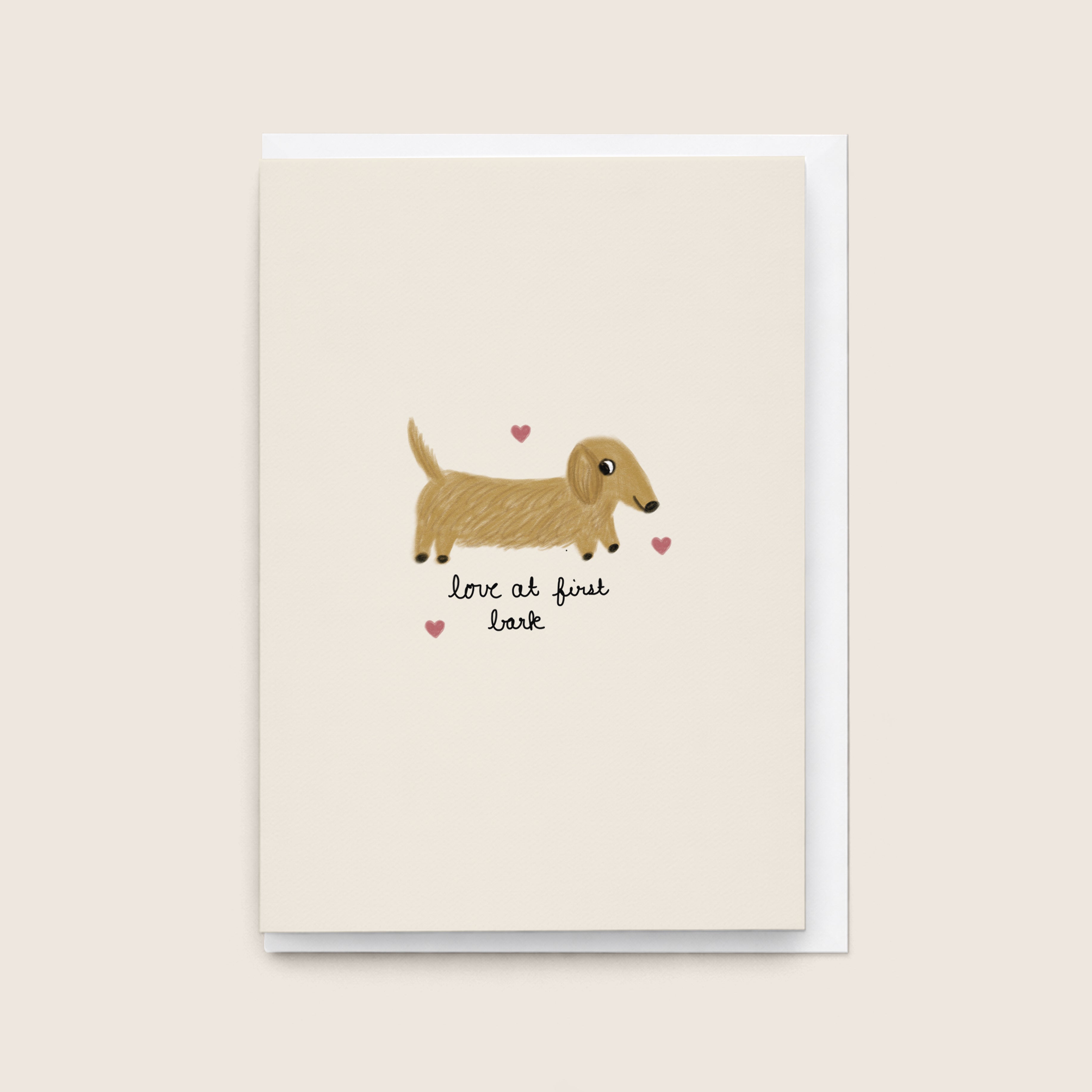 'Love at First Bark' Card (Cream)