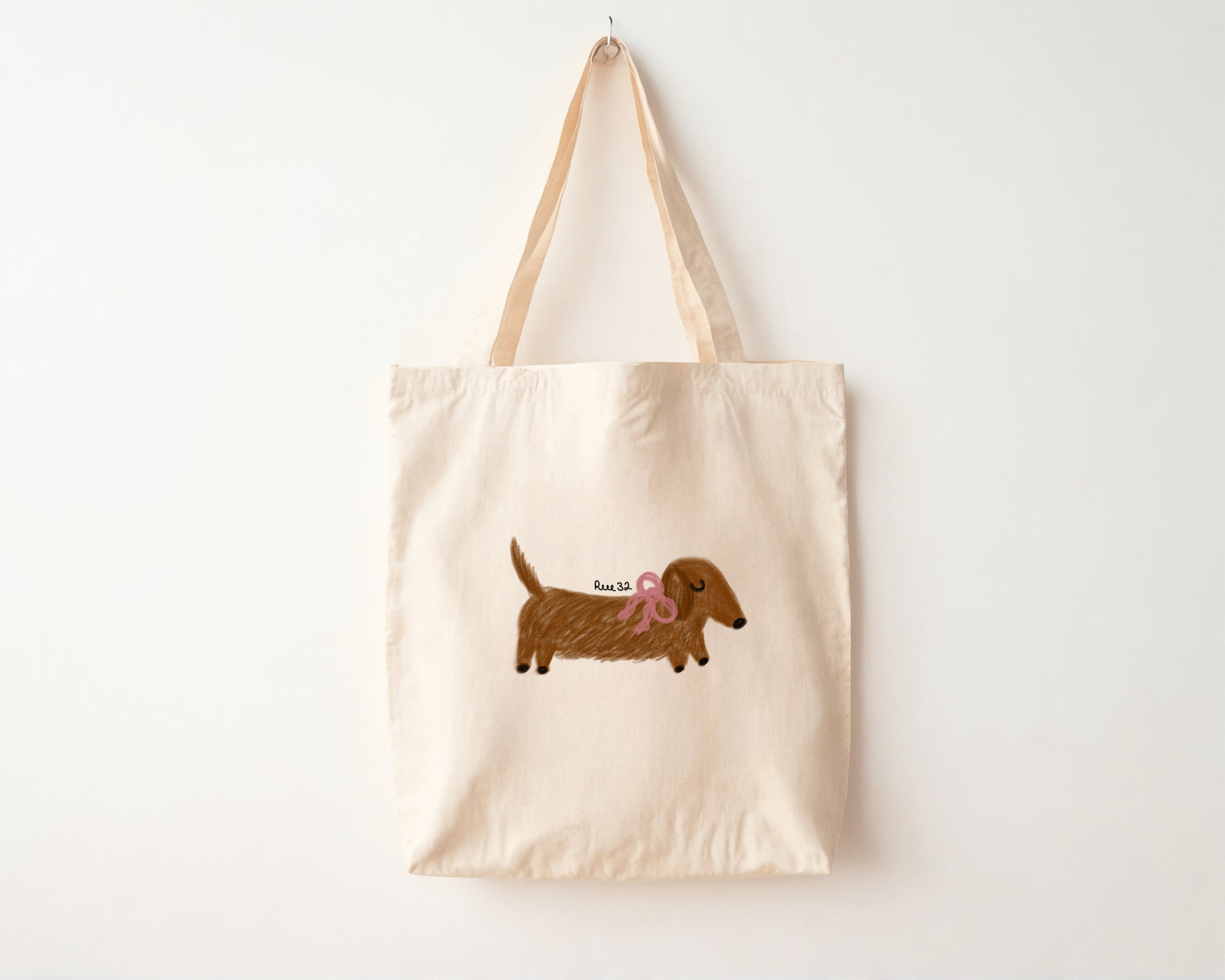 'Merci' Tote - Pink Bow