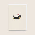 “Puppy Love” Greeting Card - Black and Cream Doxie