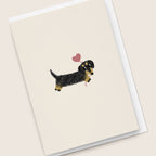 “Puppy Love” Greeting Card - Black and Cream Doxie