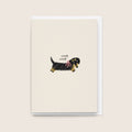 'Woof Woof' Card - Black and Cream