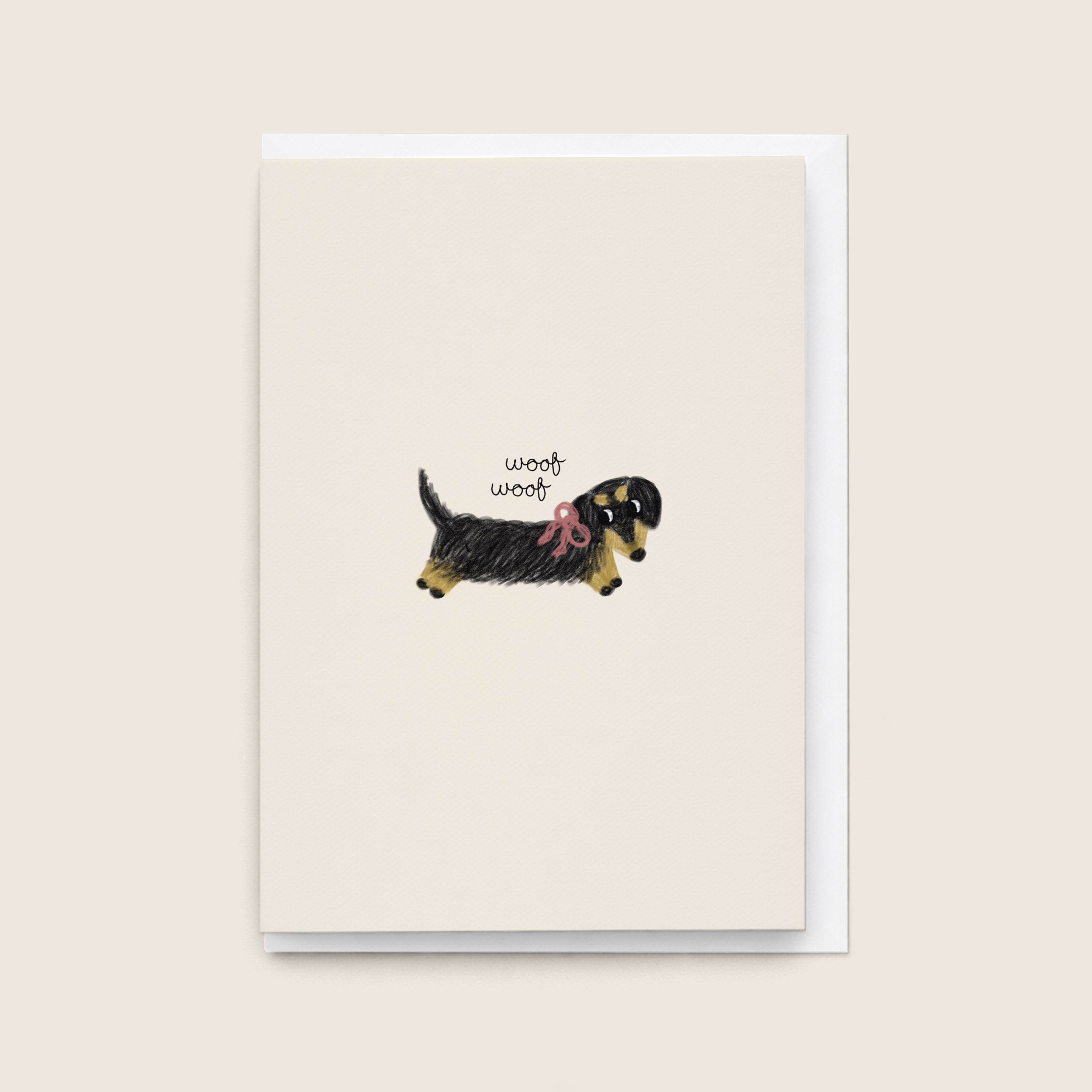 'Woof Woof' Card - Black and Cream